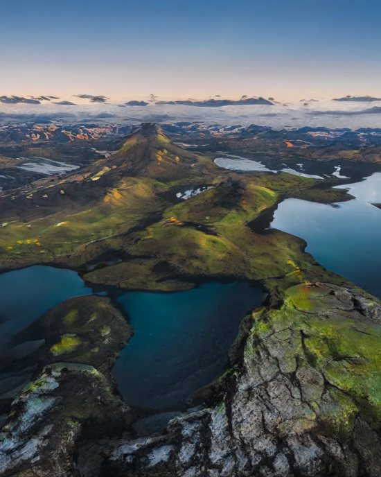 A vast expanse of lakes and seas